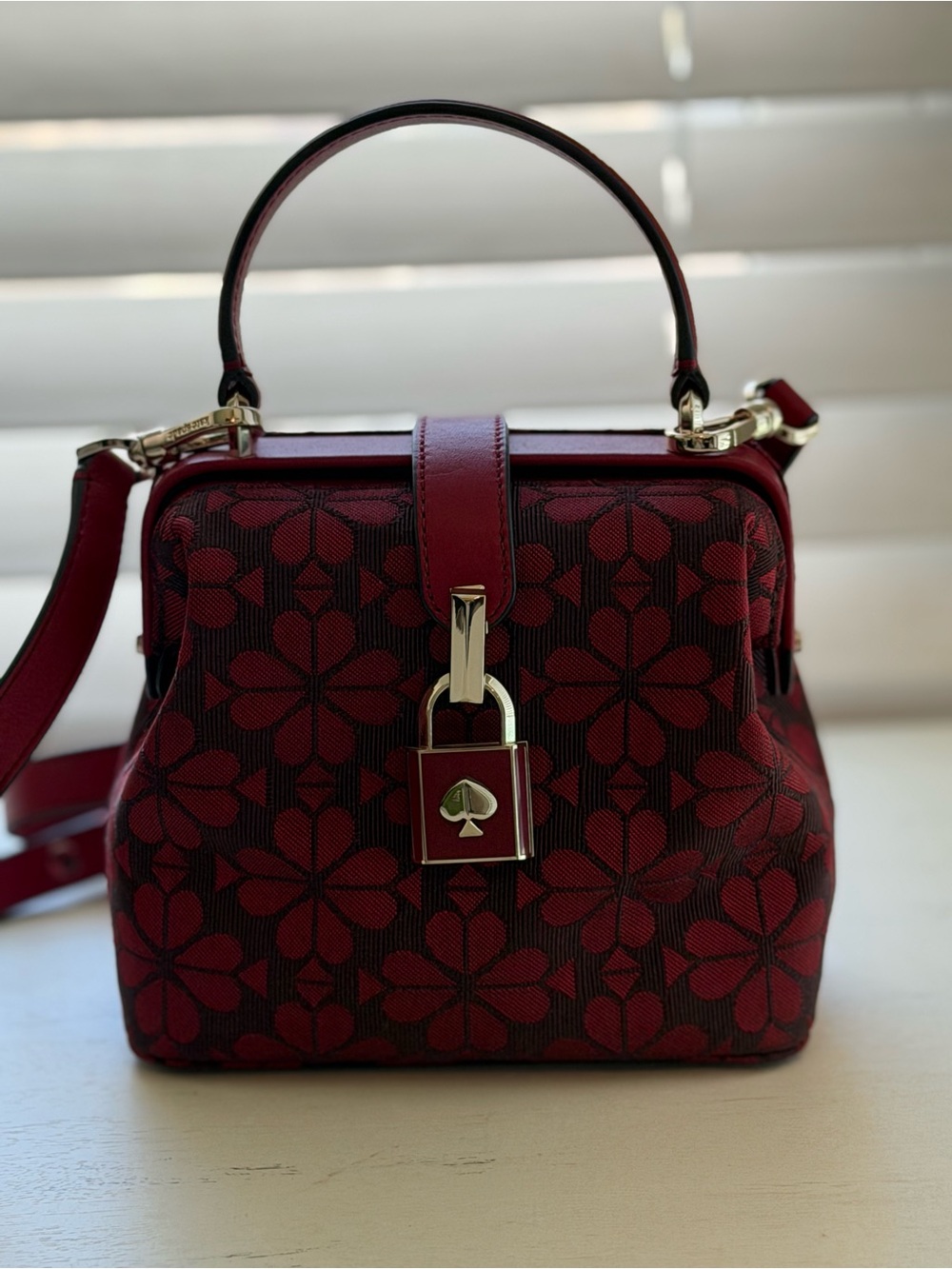 Kate Spade Remedy Spade Flower Small Top Handle Bag Red NWT